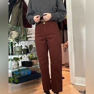 WORN ONCE! Big Bud Press Mid-rise Work Pants - Fudgesicle Brown XXS